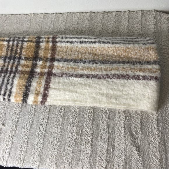 Quagga Tan Brown Plaid Soft Blanket Scarf - Picture 6 of 11